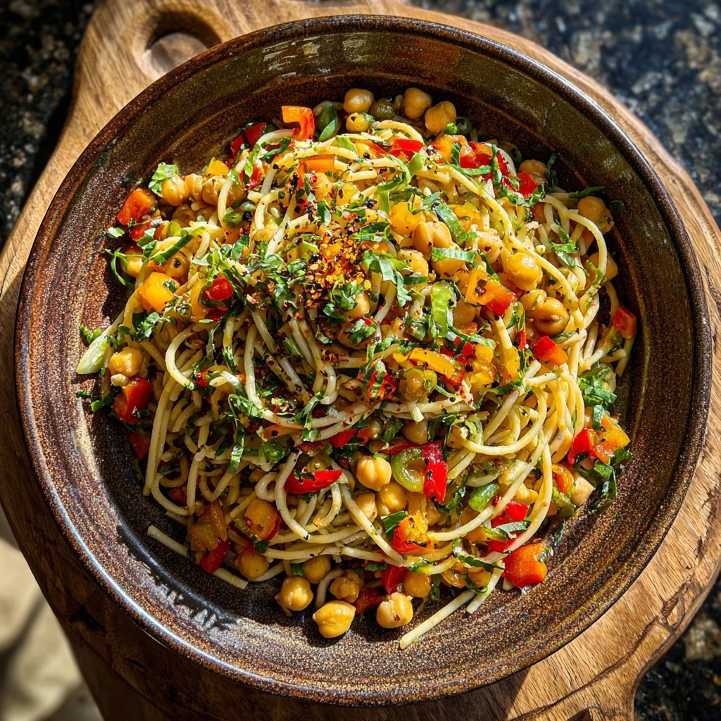 Mediterraner Nudelsalat Mit Kichererbsen