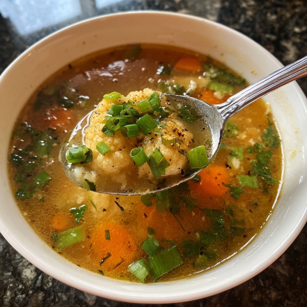 Blumenkohlsuppe mit Lauchzwiebeln