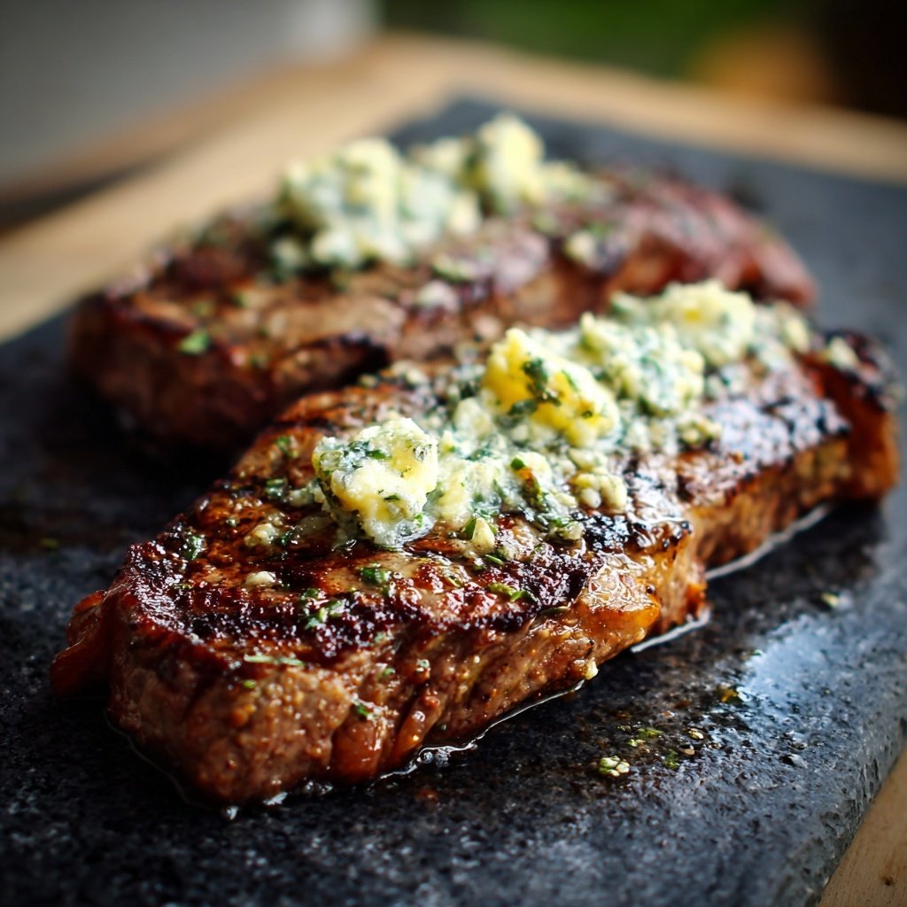 Gegrilltes Rumpsteak Mit Knoblauchbutter