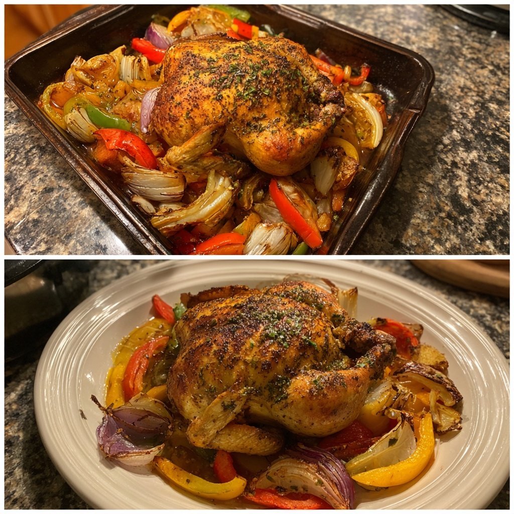 Hähnchen Gemüse Blech Aus Dem Ofen