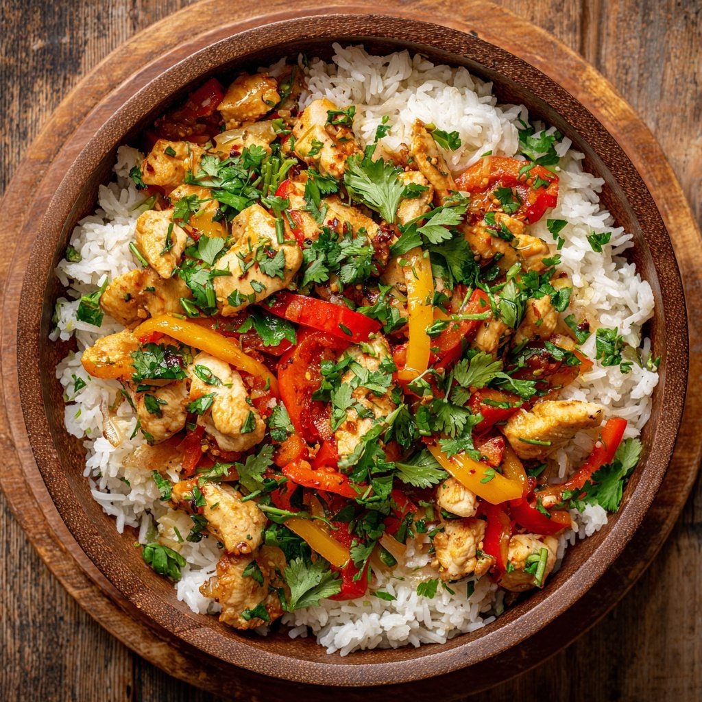 Kalorienarme Hähnchen Bowl Mit Reis