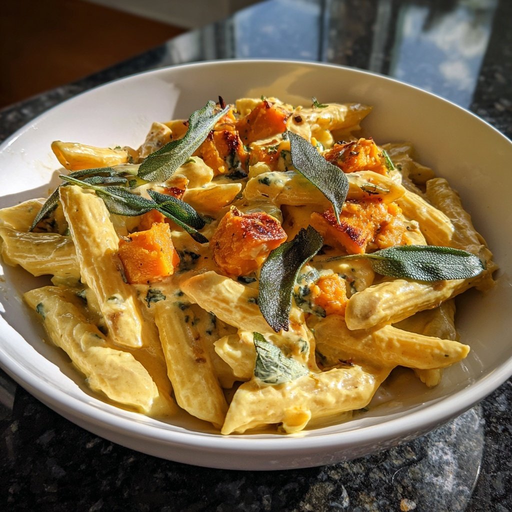 Penne mit Kürbis und Salbei