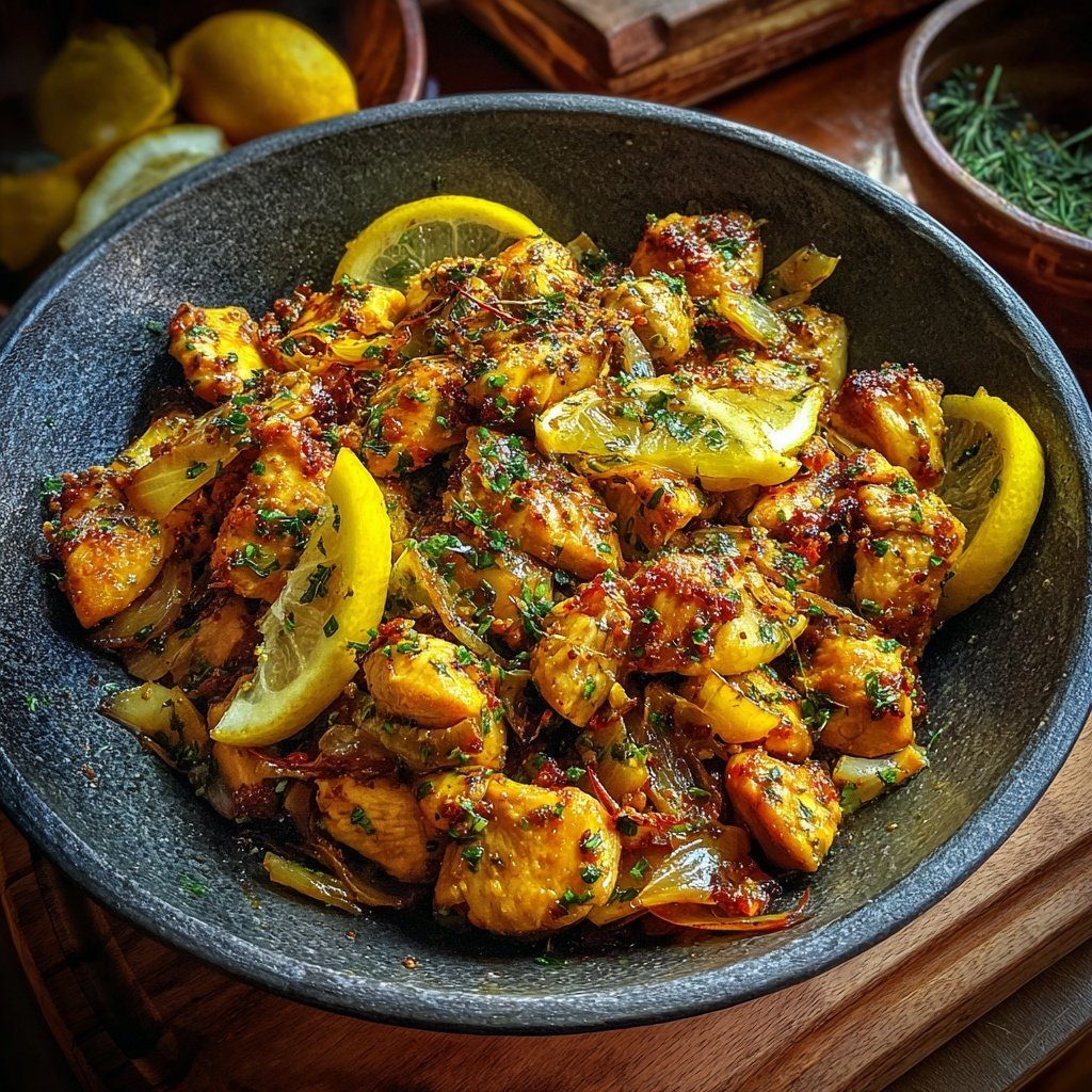 Kalorienarme Hähnchenpfanne Mit Zitronen Kräutern