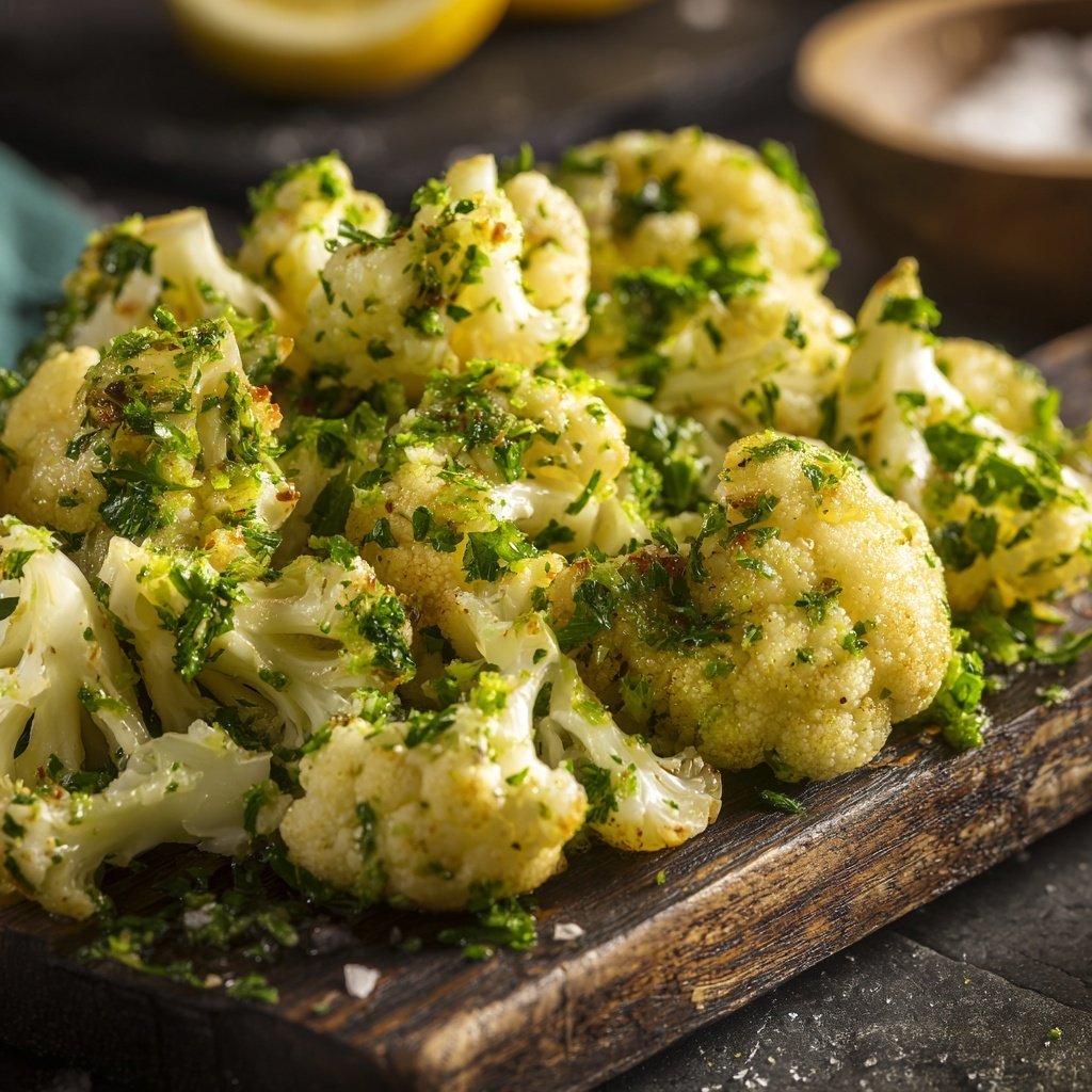 Blumenkohl mit Petersilie und Zitrone