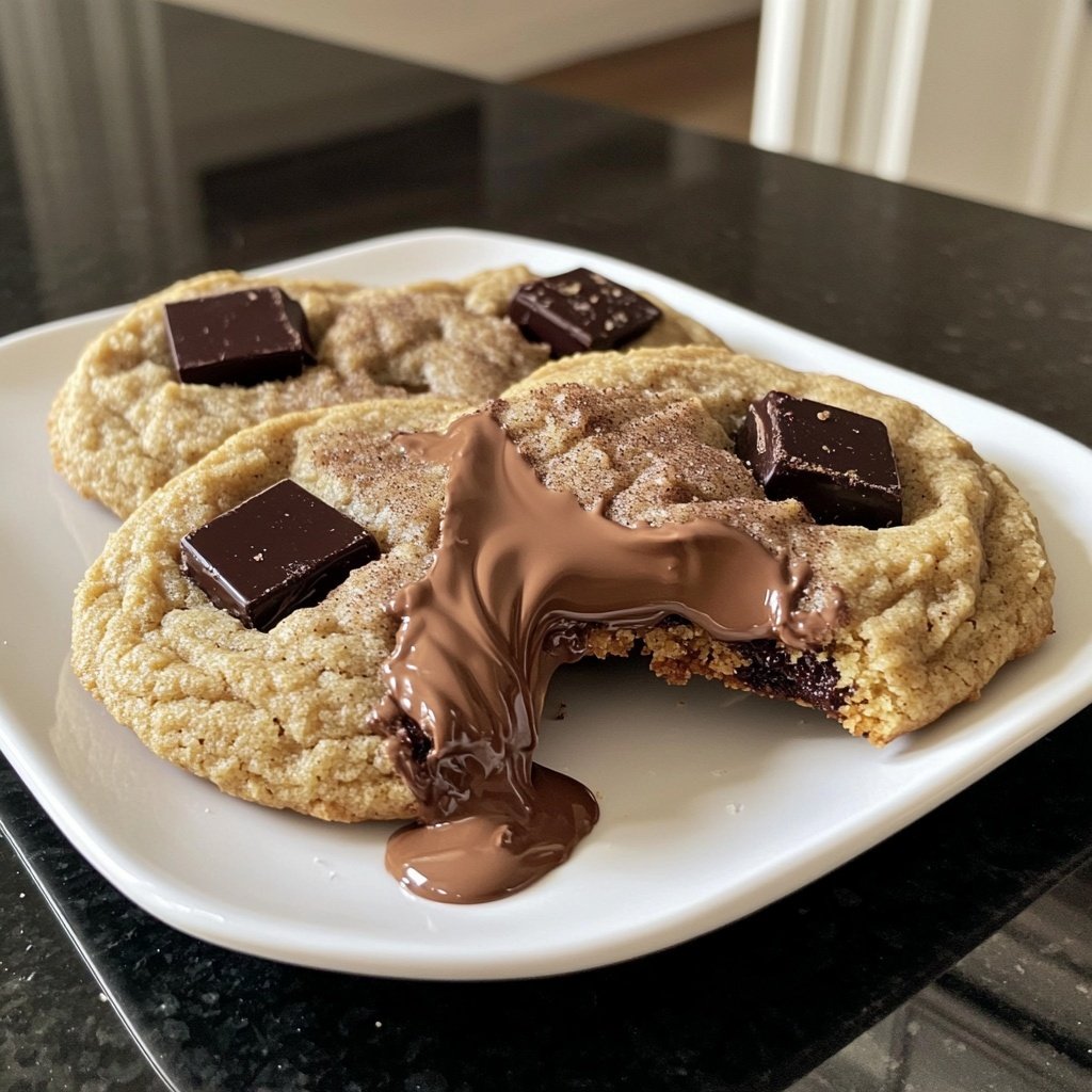 Weiche Mandel-Zimt-Cookies mit dunkler Schokolade